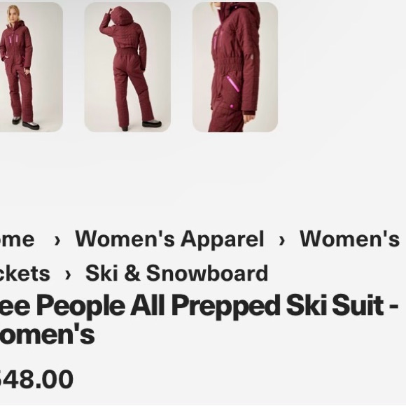 $548 MSRP FREE PEOPLE ALL PREPPED SKI SUIT SNOWSUIT SIZE LARGE - Picture 2 of 11